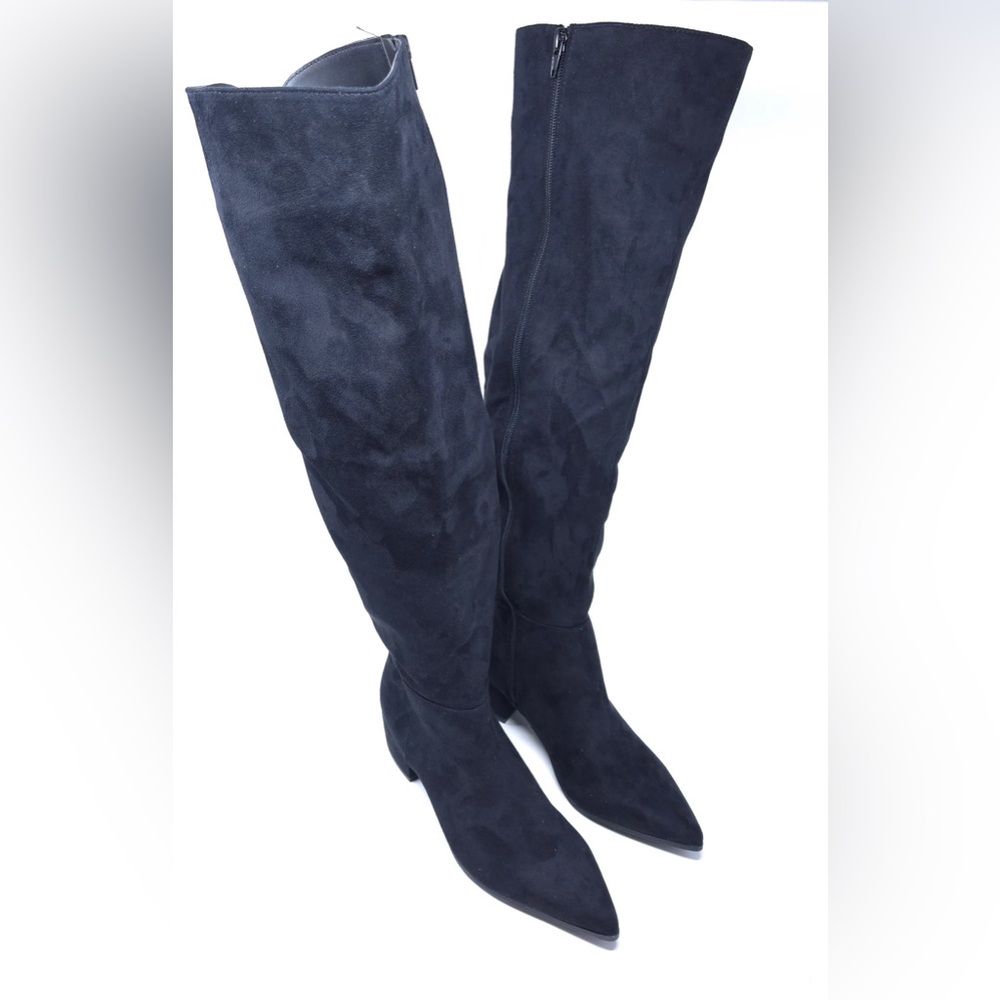On 34th Gabriella Boots Black Faux Suede Knee High - Picture 2 of 9
